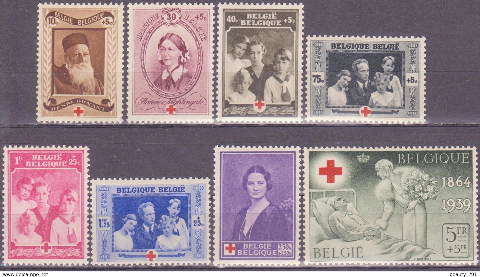 Belgium 1939 Mi 497-504   MH* - Neufs