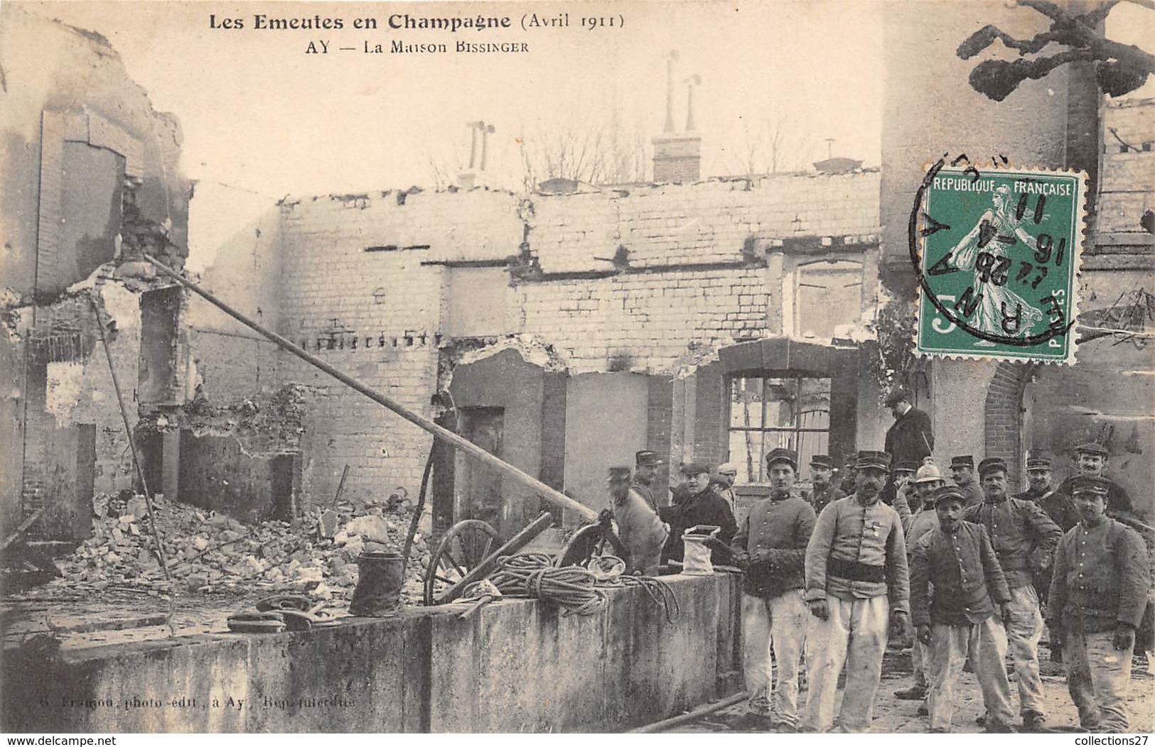 51-AY-EN-CHAMPAGNE- AVRIL 1911, LA MAISON  BISSENGER - Ay En Champagne