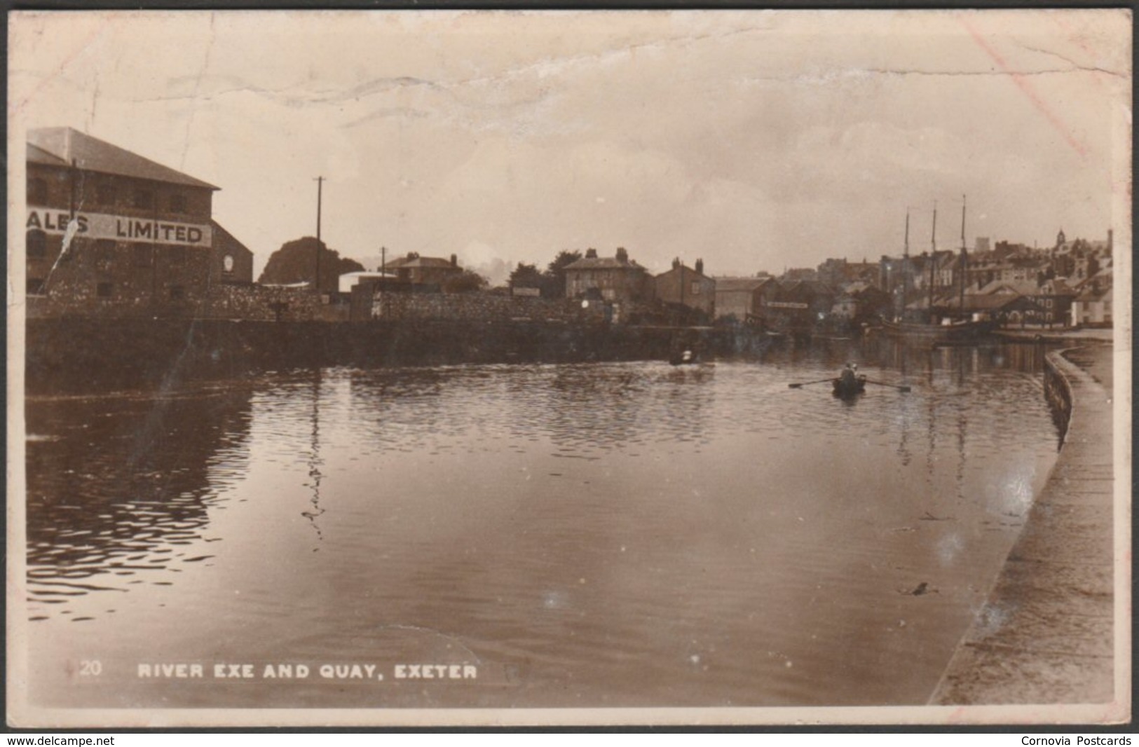 River Exe And Quay, Exeter, Devon, 1933 - RP Postcard - Exeter