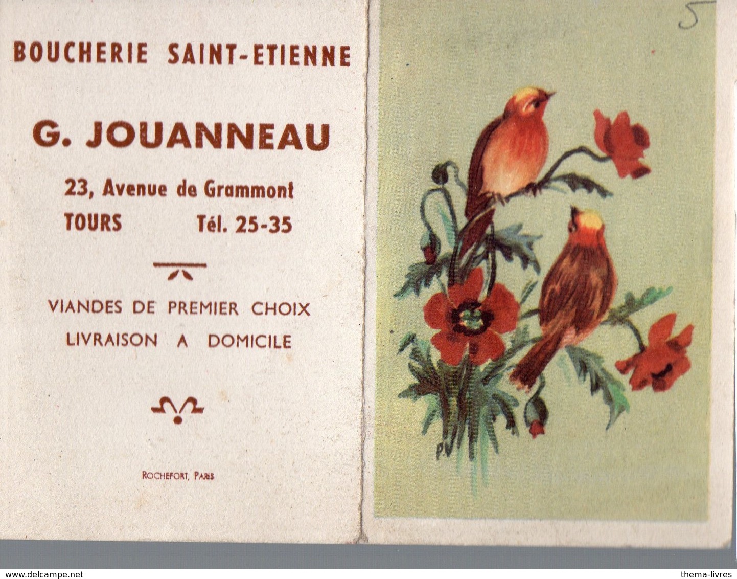 Tours (37 Indre Et Loire) Calendrier 1953 JOUANNEAU Boucherie St Etienne (PPP16689) - Petit Format : 1941-60