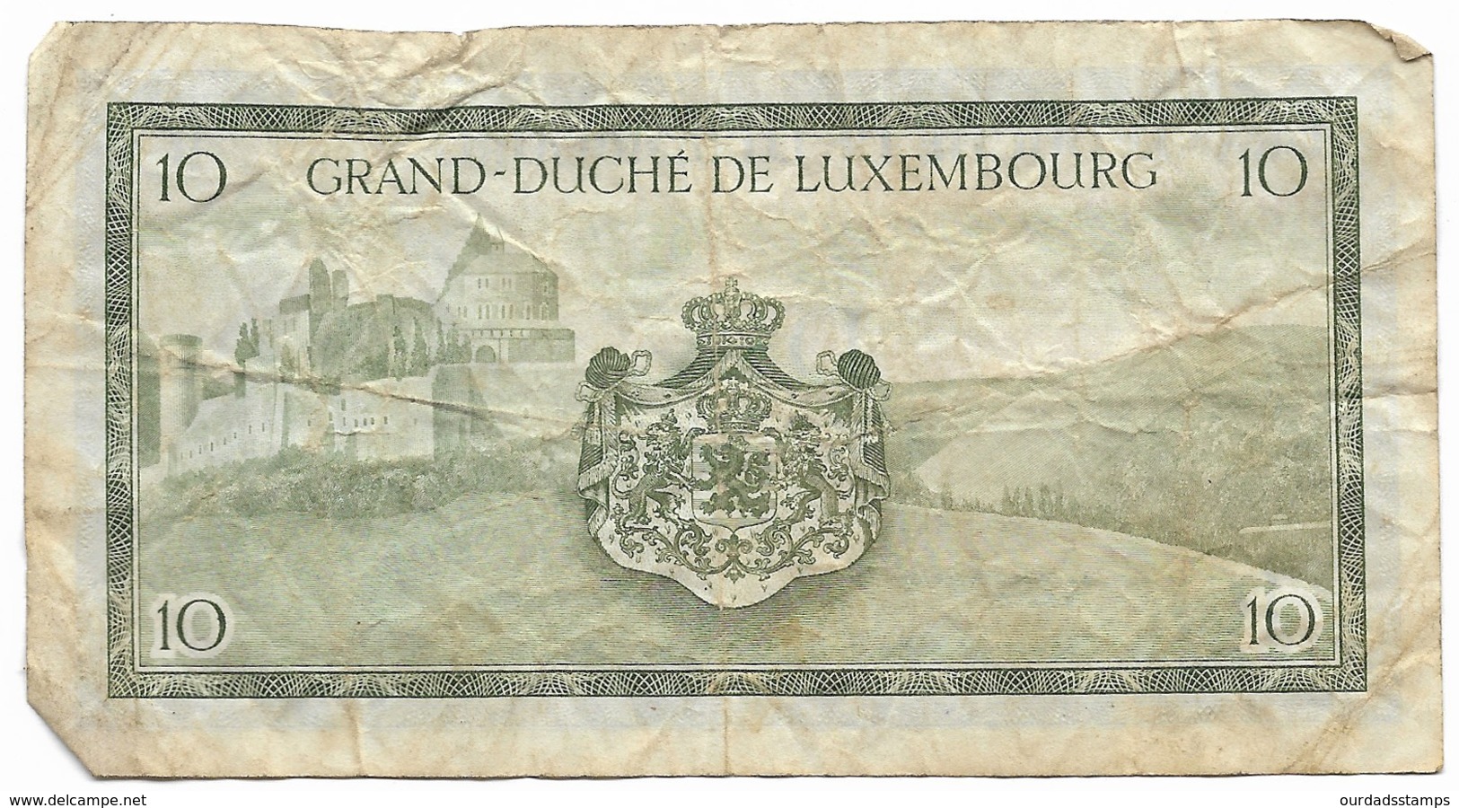 Luxembourg, 10 Franc Banknote, Creased - Luxembourg