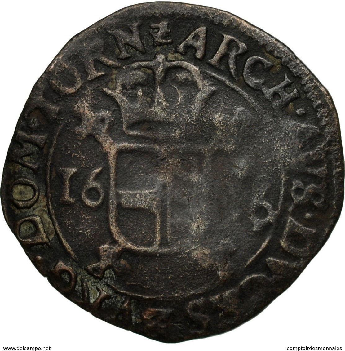 Monnaie, Pays-Bas Espagnols, BRABANT, 2 Denier, 8 Mites, 1606, Anvers, TB - Autres & Non Classés