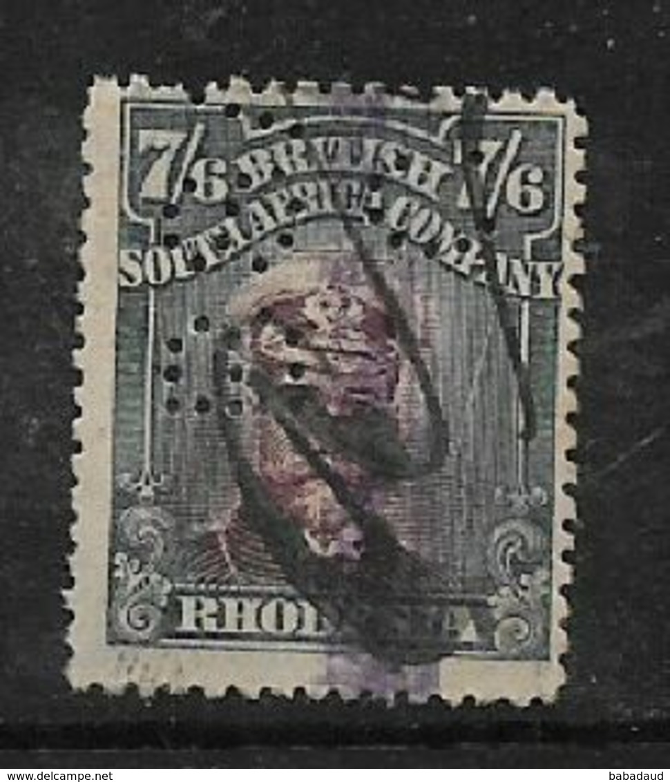 B.S.A.Co./ Rhodesia,  1913 -, George V, Admiral, 7/6, Head II, Perf 14, M/s  Fiscally Used, Perfined BSA / C - Zuid-Rhodesië (...-1964)