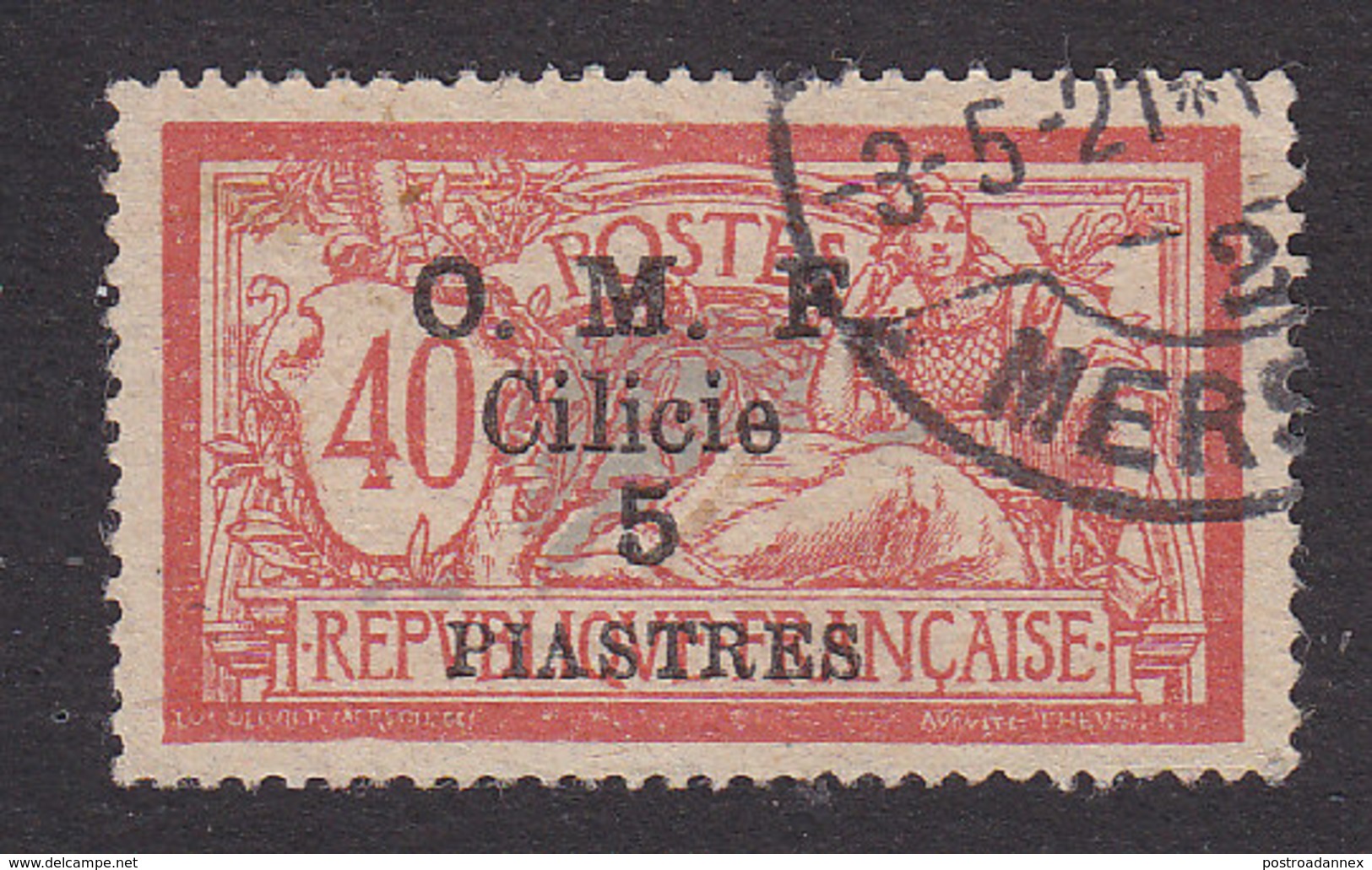 Cilica, Scott #124d, Used, French Stamp Surcharged, Issued 1920 - Used Stamps