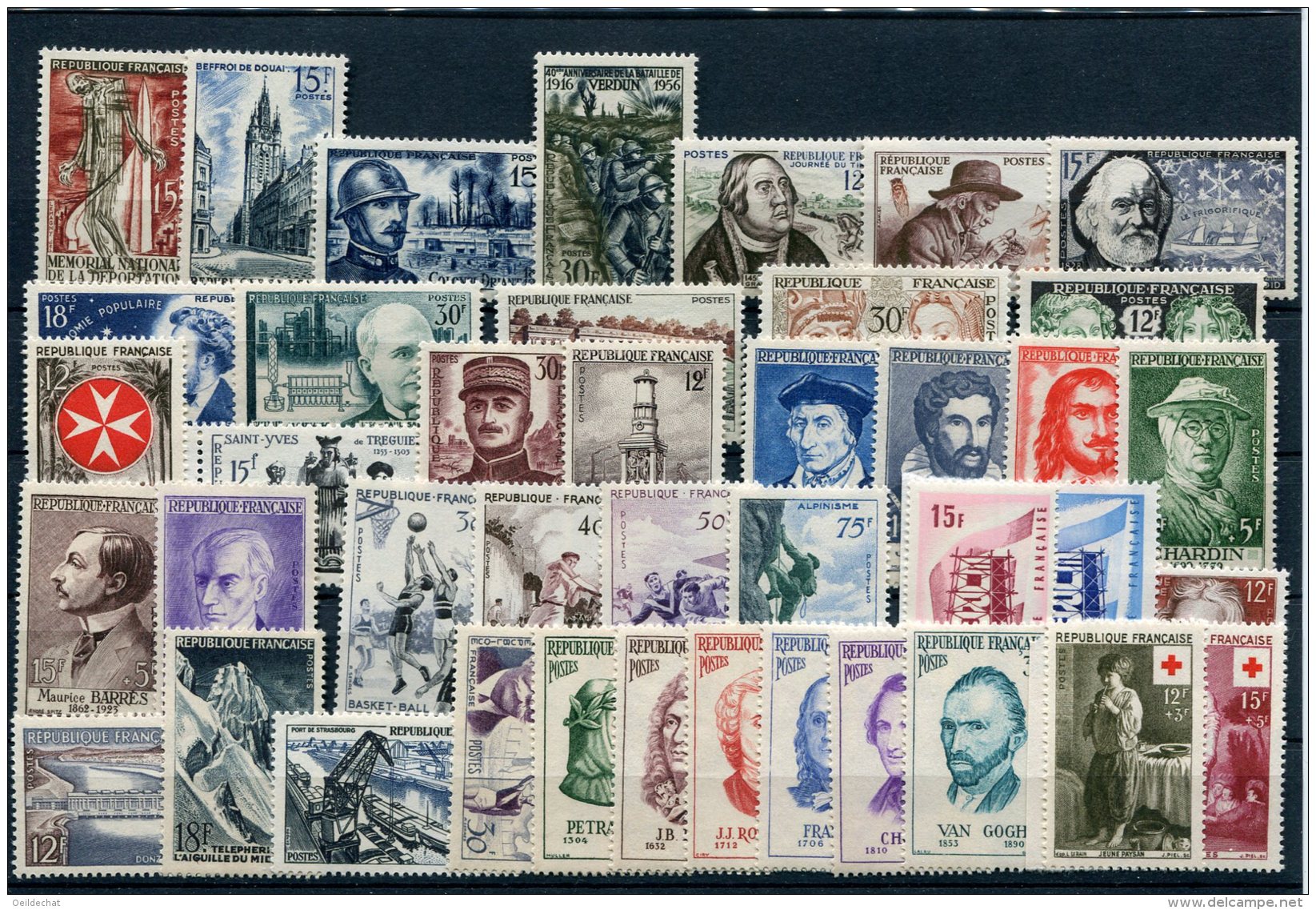 8337  FRANCE  N° 1050/90 **   Année Complète   1956   TB/TTB - 1950-1959