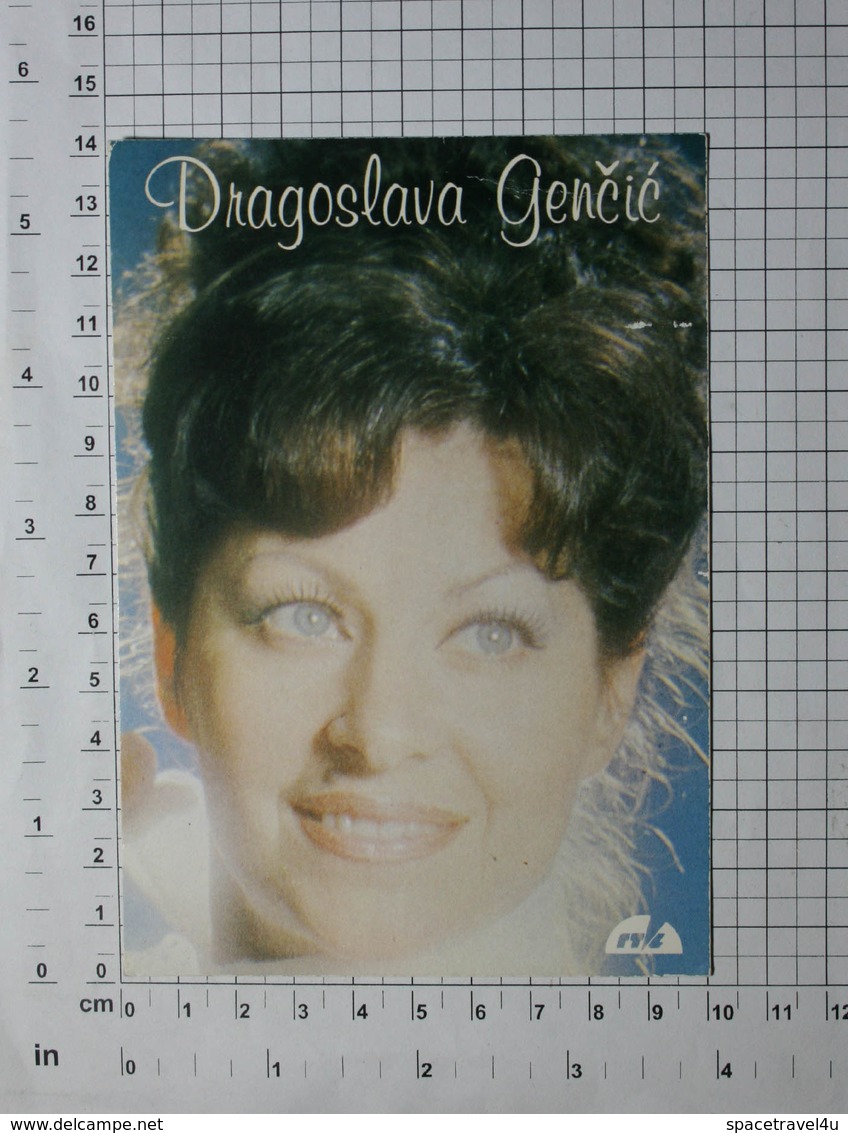 DRAGOSLAVA GENČIĆ, PEVAČICA - FOTOGRAFIJA SA ORIGINALNIM AUTOGRAMOM-Vintage PHOTO With ORIGINAL Autograph (YU03-47) - Musique Et Musiciens