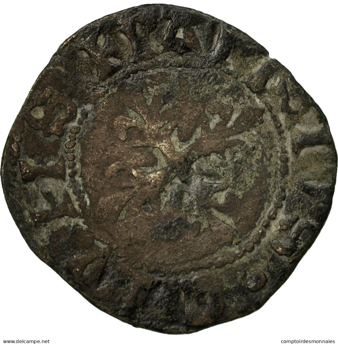 Monnaie, France, Charles VI, Denier Parisis, TB+, Billon, Duplessy:398 - 1380-1422 Charles VI Le Fol