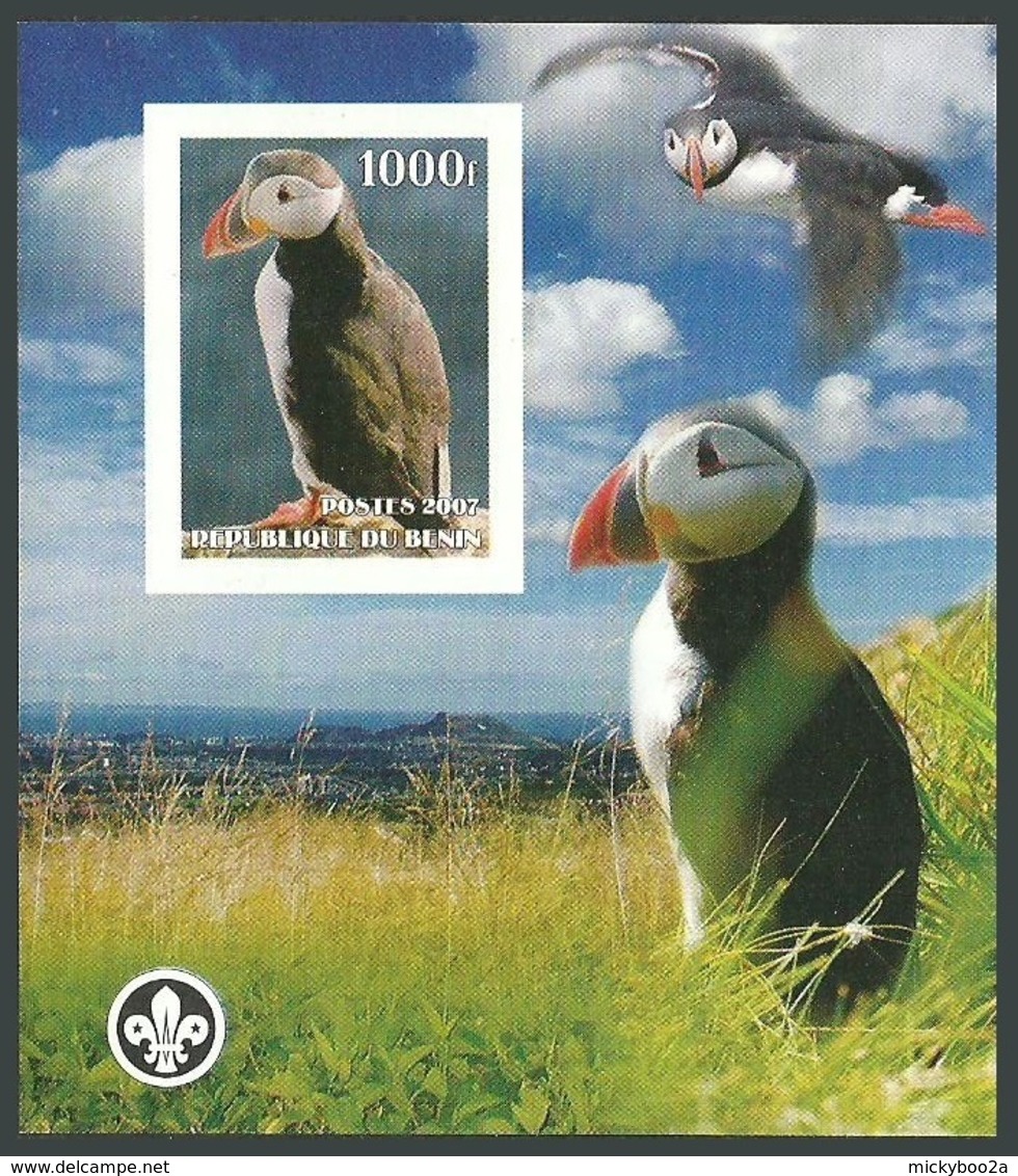 BENIN 2007 BIRDS PUFFINS FISH SCOUTS IMPERF M/SHEET MNH - Benin – Dahomey (1960-...)