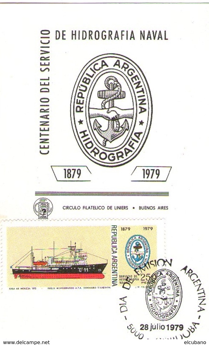 Argentina FDC Centenario Servizio Idrografia Navale Hidrografia Naval - FDC