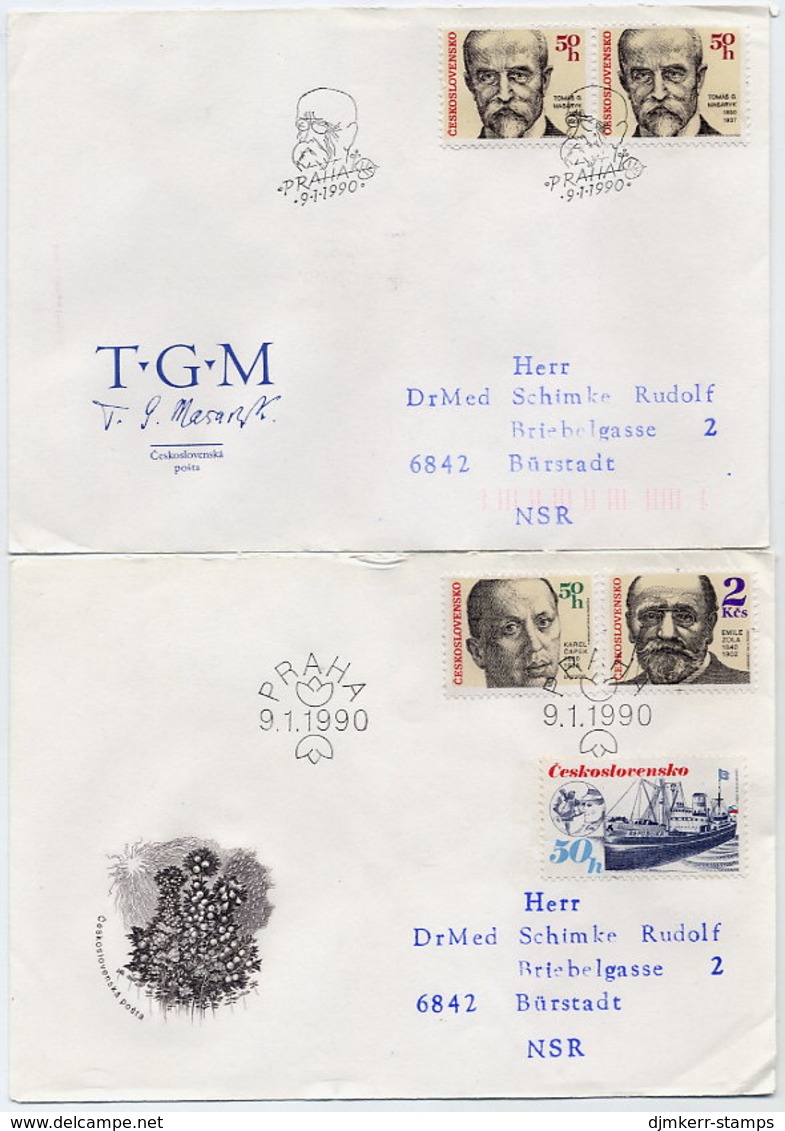 CZECHOSLOVAKIA 1990 Personalities On 4 FDCs.  Michel 3030-35 - FDC