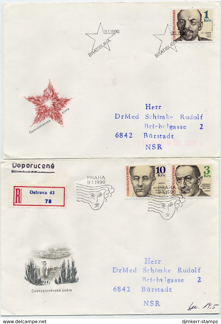 CZECHOSLOVAKIA 1990 Personalities On 4 FDCs.  Michel 3030-35 - FDC