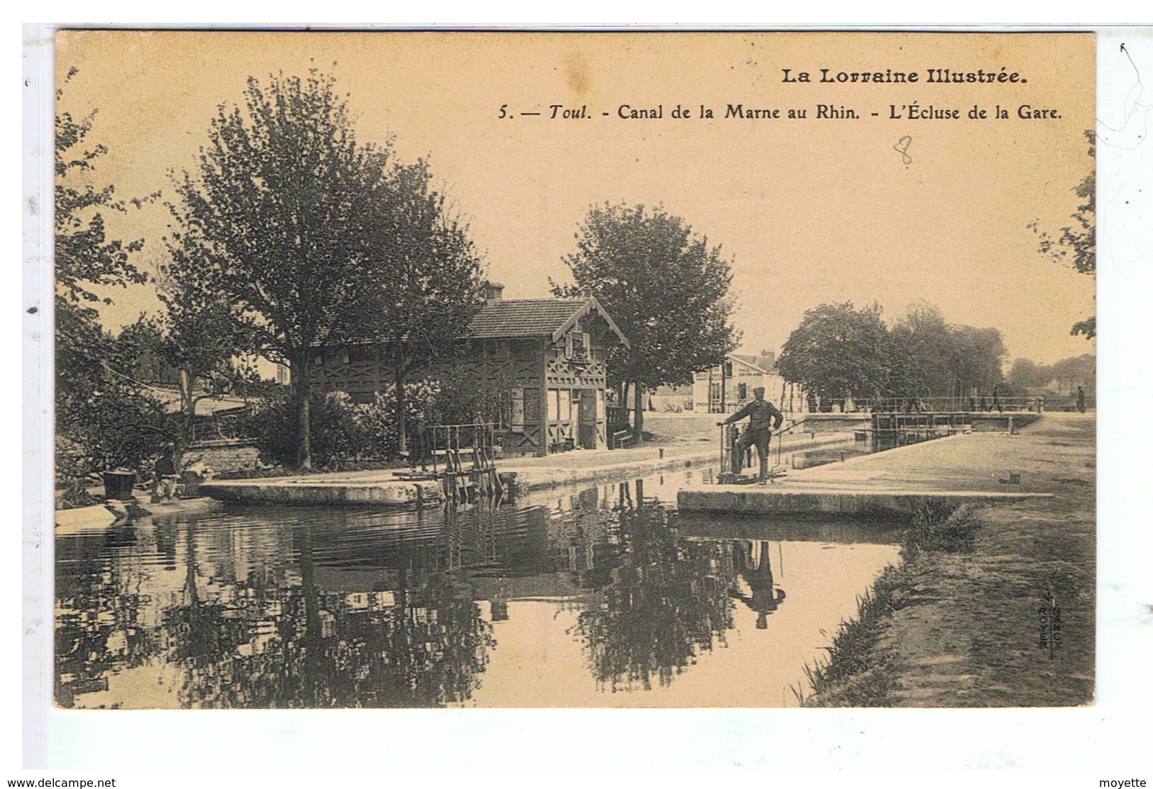 CPA-54-1906-TOUL-CANAL DE LA MARNE AU RHIN-L'ECLUSE DE LA GARE-L'ECLUSIER-METIE- - Toul