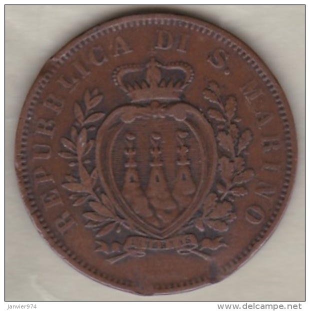 REPUBBLICA DI SAN MARINO . 10 CENTESIMI 1875 - Saint-Marin