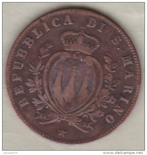 REPUBBLICA DI SAN MARINO . 5 CENTESIMI 1869 M - San Marino