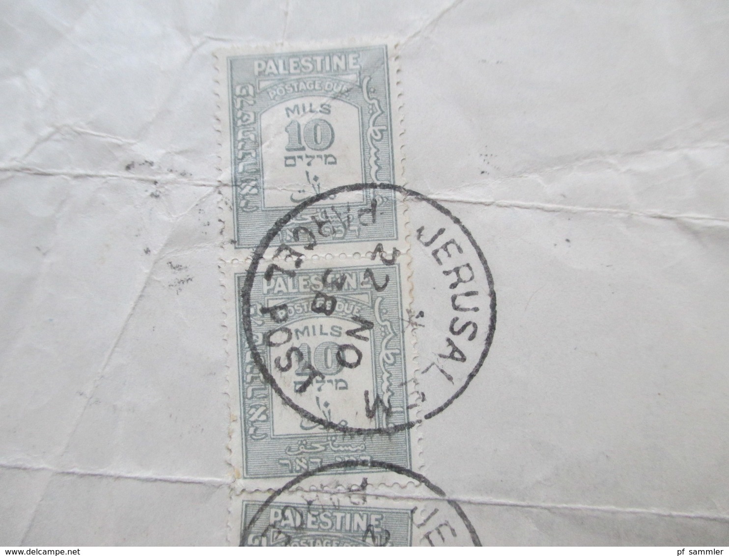 Palästina 1938 Jerusalem Parcel Post Receipt for customs import duty. Judaika. Fiskalmarken?! Palestine Post