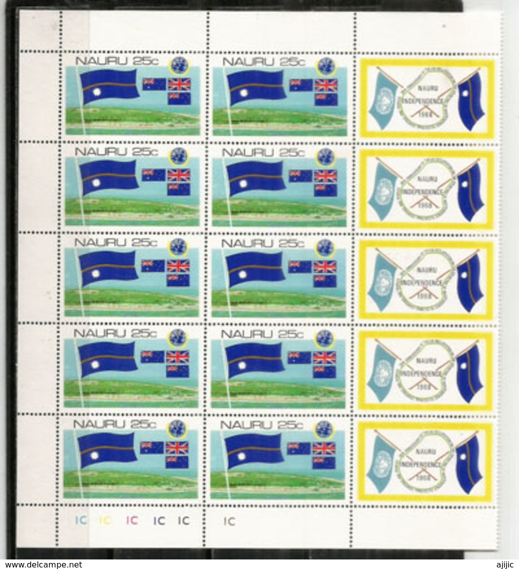 Nauru Independence 1968.  Deux Feuillets Neufs ** Entiers Avec Vignettes .  Côte 15,00 Euro. Deux Photos - Andere-Oceanië