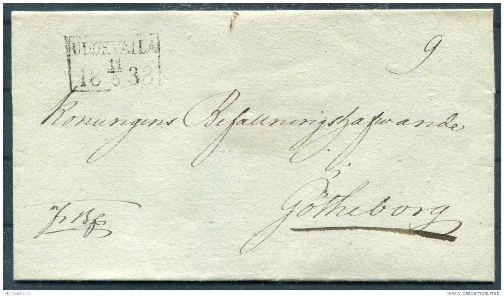 1838 Sweden Uddevalla Wrapper -Goteborg - ... - 1855 Voorfilatelie