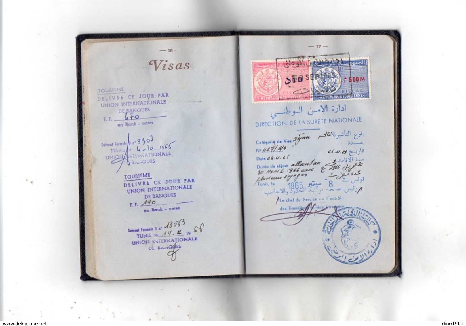 VP12.819 - MARSEILLE 1961 - Passeport - Mr M. BUENO né à TUNIS en 1944