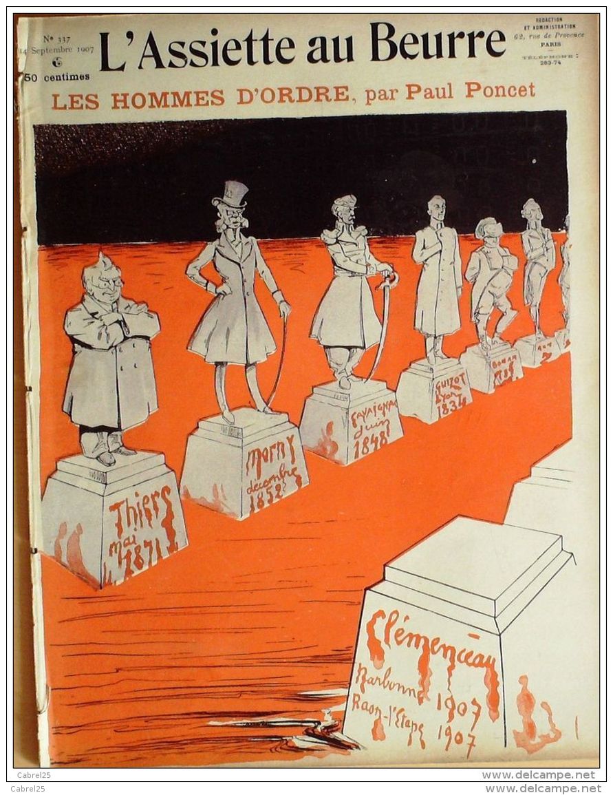 L'ASSIETTE AU BEURRE-1907-337-GRAVURES PONCET-LES HOMMES D'ORDRE - 1900 - 1949