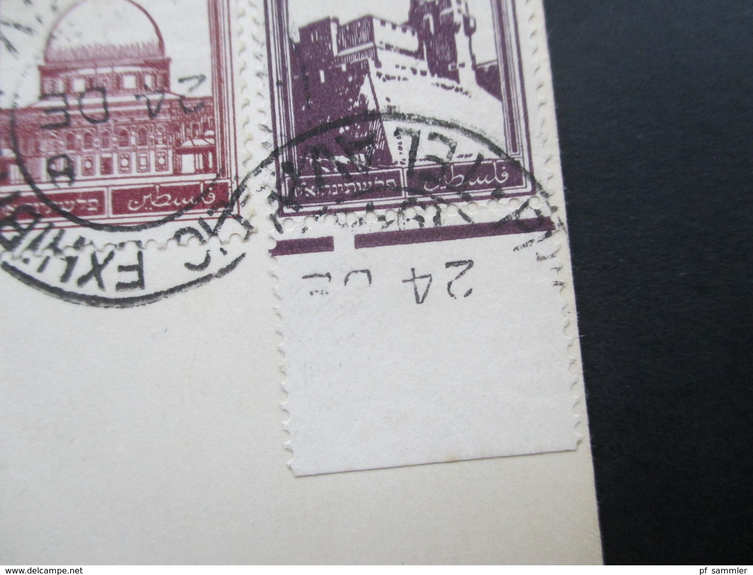 Palästina Palestine Sonderkarte 1946 10 Years Agudath Hovevei Bulim Philatelic Society. Marke Unterrand! Judaika - Palästina