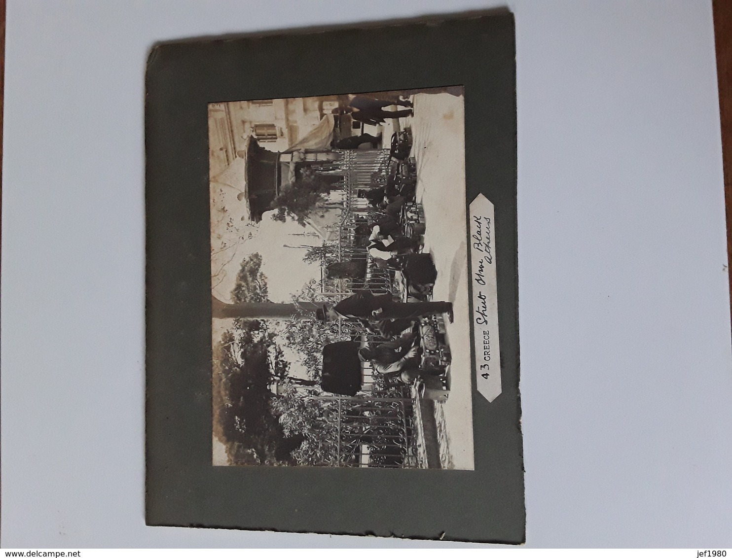 TWO GREAT PHOTOS  GREECE GRIEKENLAND ÷1897 RECTO VERSO SUR CARTON AFMETINGEN  20 CM OP 15 CM - Anciennes (Av. 1900)