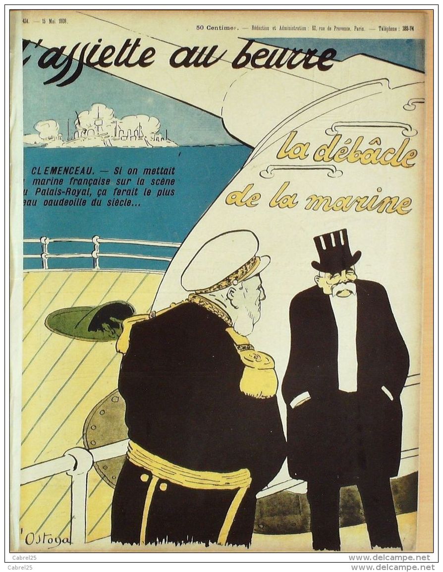 L'ASSIETTE AU BEURRE-1909-424-GRAVURES OSTOYA-LA DEBACLE De La MARINE - 1900 - 1949