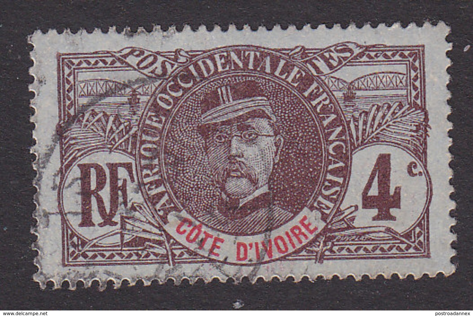 Ivory Coast, Scott 23, Used, Gen Louis Faidherbe, Issued 1906 - Used Stamps