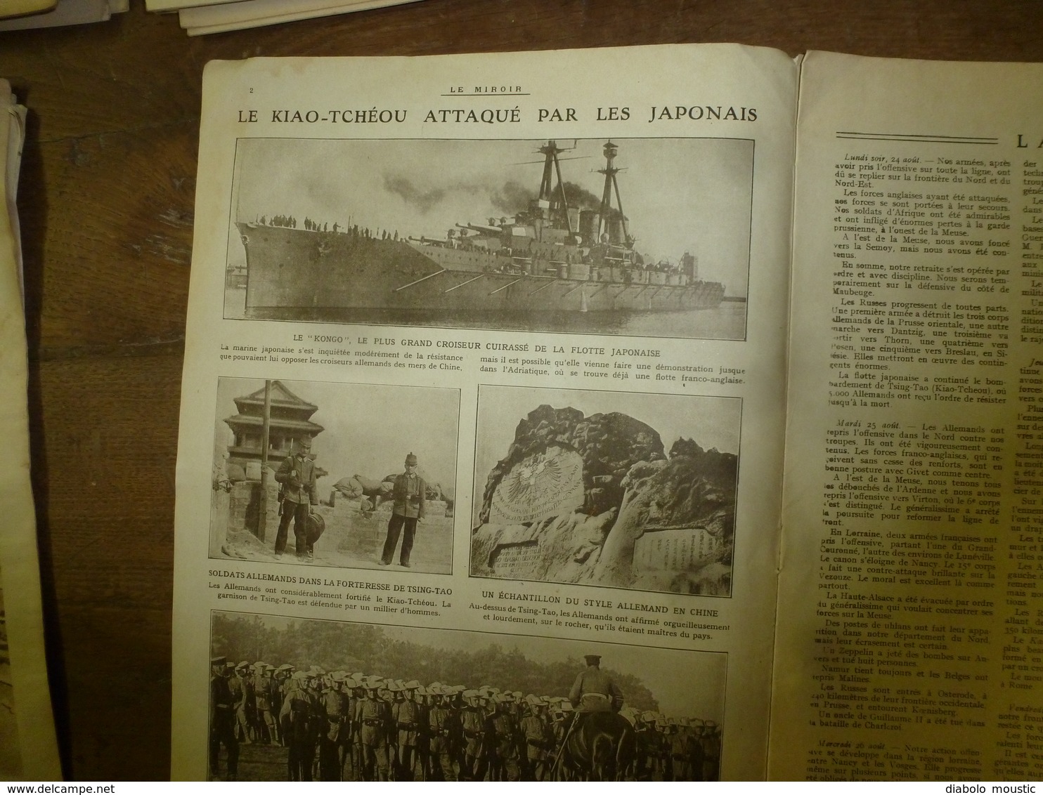 1914 LE MIROIR :Chien-soldat Belge Blessé ;Kiao-Tchéou Attaqué Par Japonais;Belges à Visé,Louvain;Détail D'une Mine;etc - Français