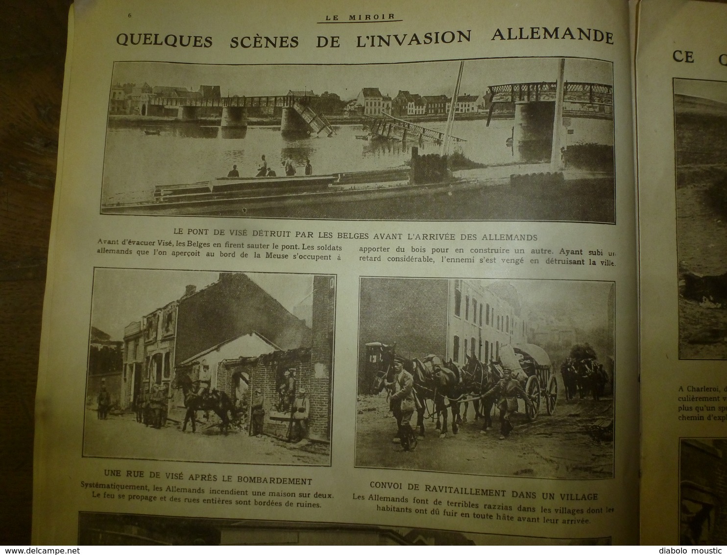 1914 LE MIROIR :Chien-soldat belge blessé ;Kiao-Tchéou attaqué par japonais;Belges à Visé,Louvain;Détail d'une mine;etc