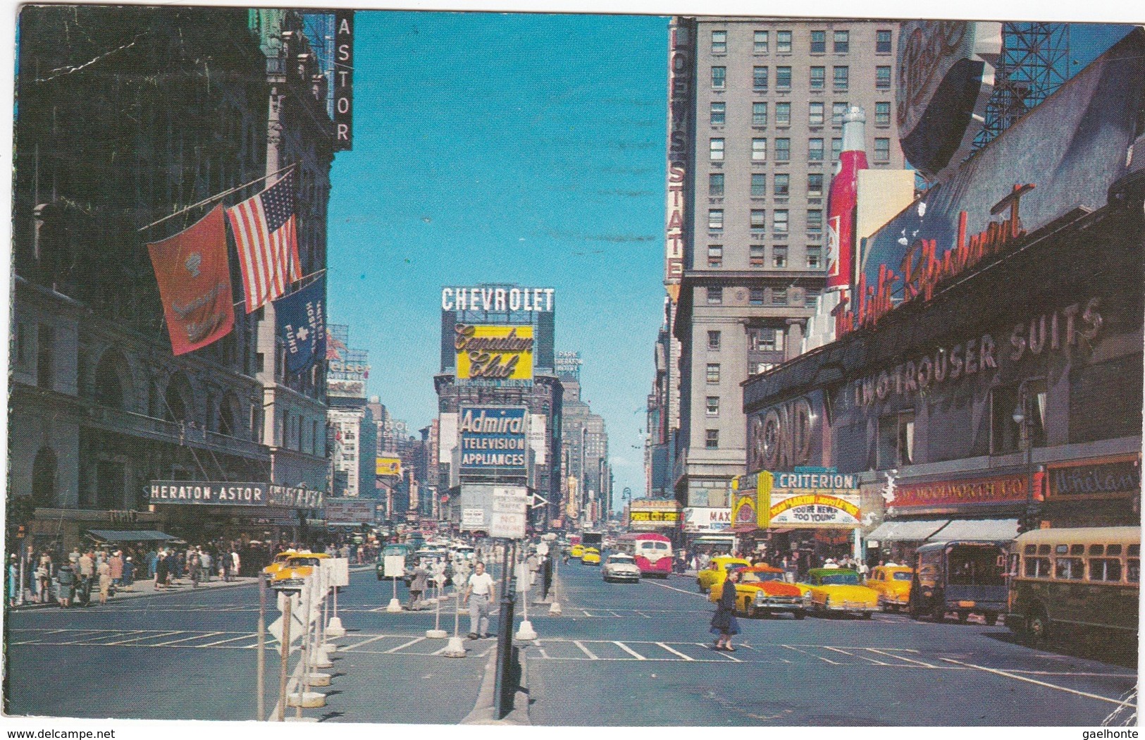 5016 USA NEW YORK CITY - TIMES SQUARE - CHEVROLET & ADMIRAL TELEVISION APPLIANCES PUB, SHERALTON ASTOR, SHOPS... - Time Square