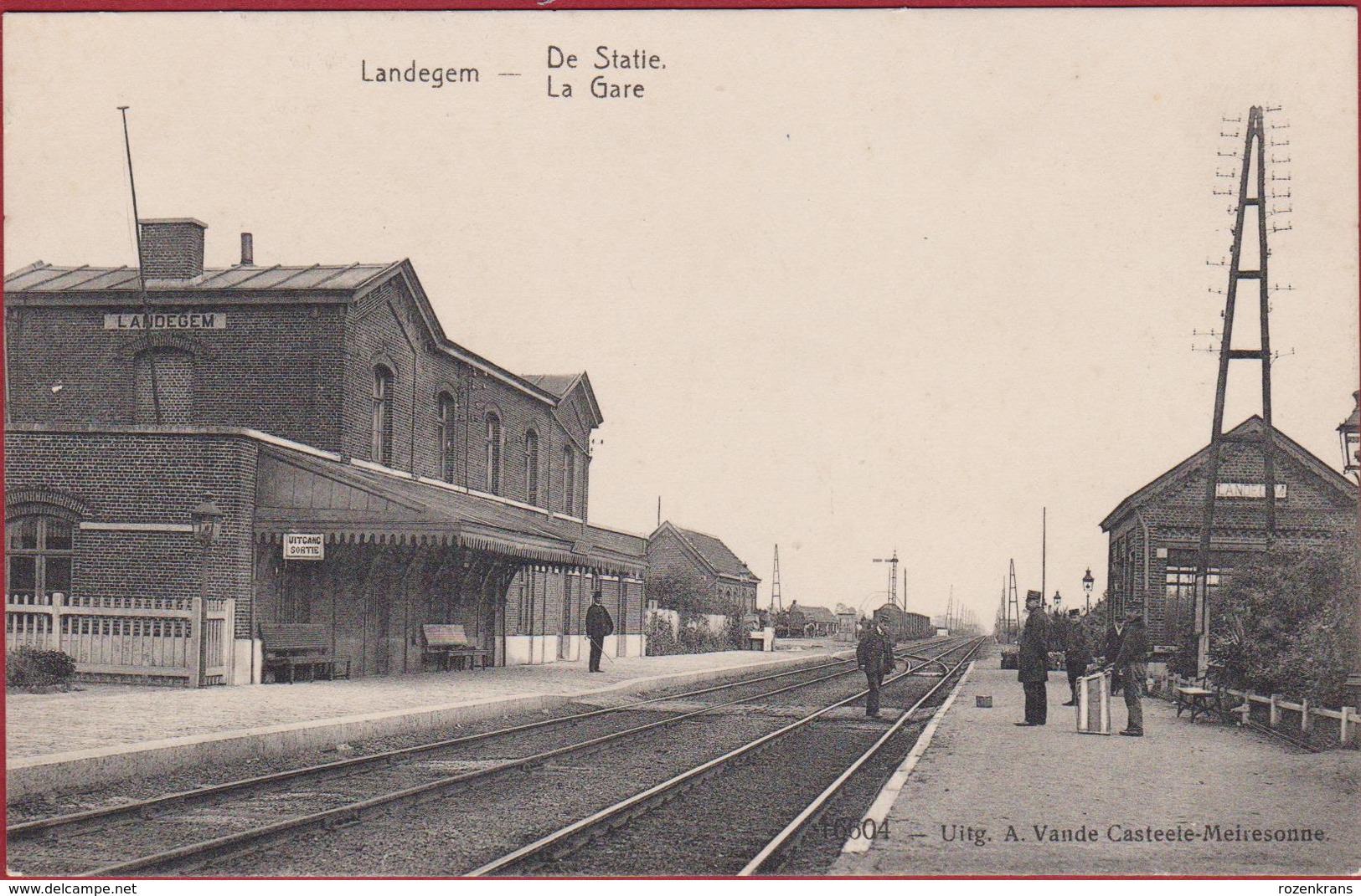 Landegem De Statie Station La Gare Geanimeerd (In Zeer Goede Staat) Nevele Uitg. A. Vande Casteele Meiresonne - Nevele