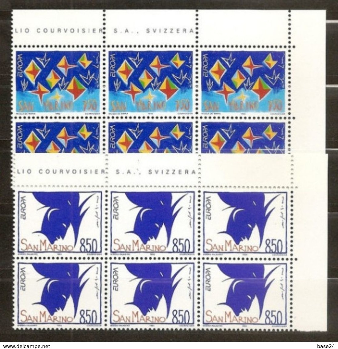 1993 San Marino Saint Marin EUROPA CEPT EUROPE 6 Serie Di 2v. MNH** - 1993