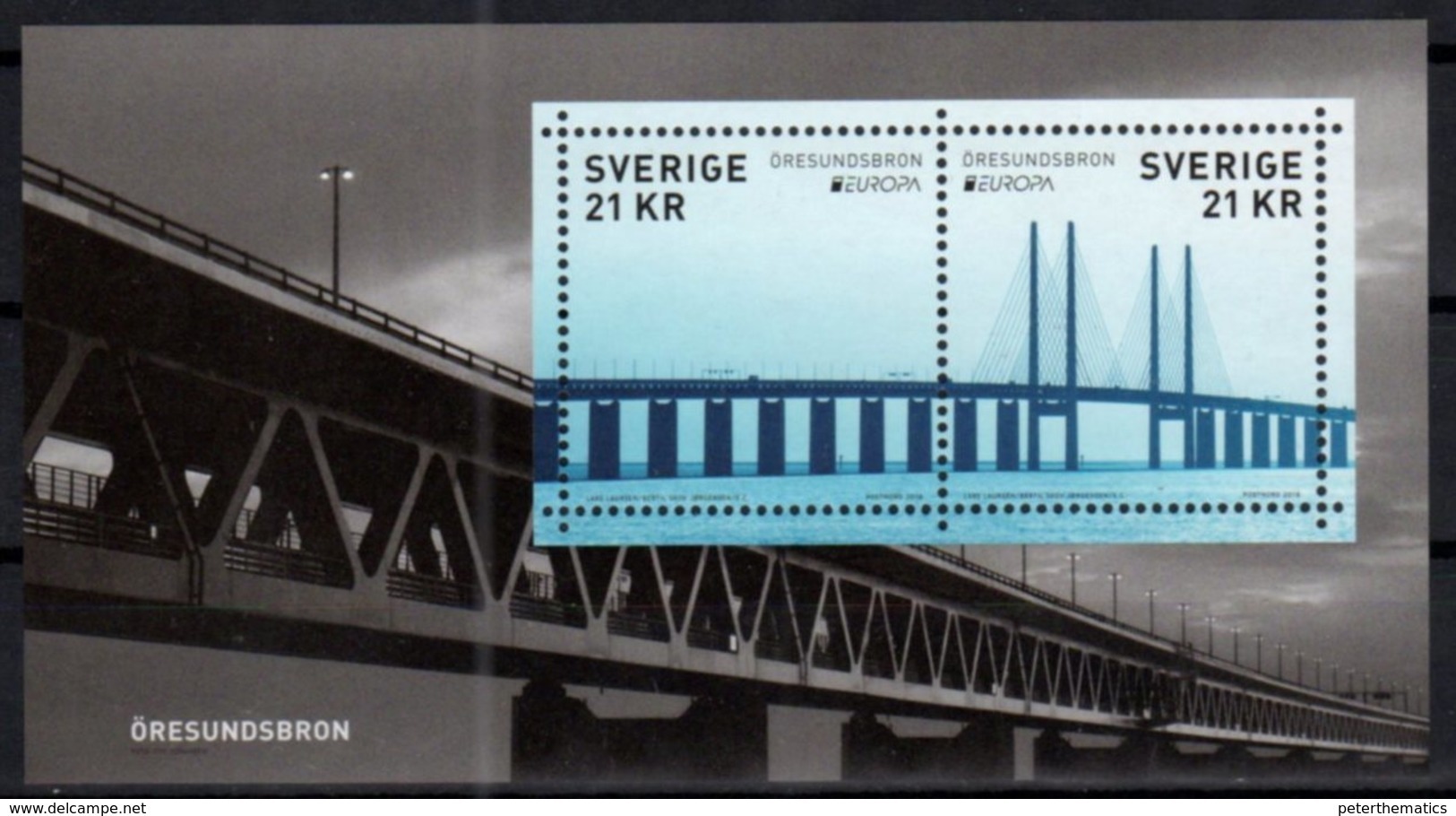 SWEDEN, 2018, MNH, EUROPA, BRIDGES, SHEETLET - 2018