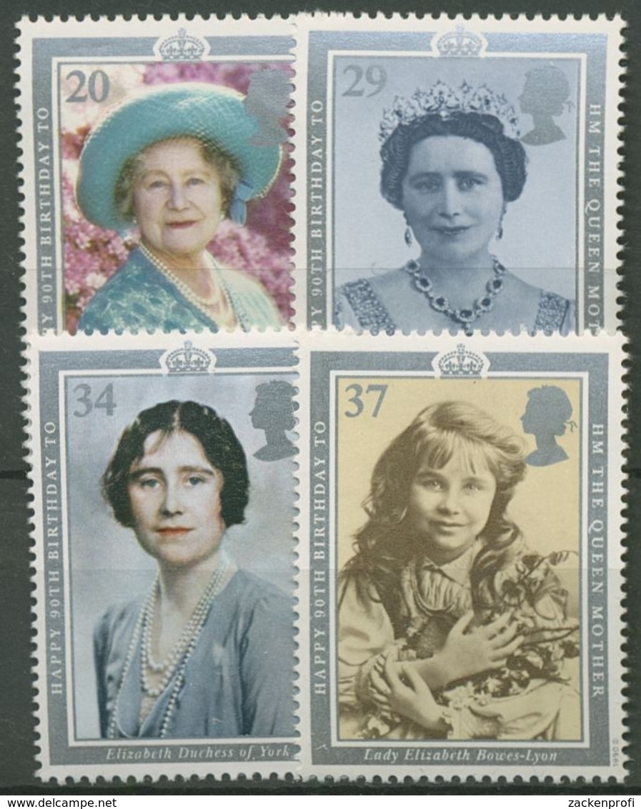 Großbritannien 1990 90. Geburtstag Königinmutter Elisabeth 1275/78 Postfrisch - Unused Stamps