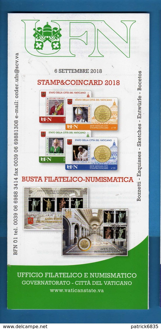 Vaticano °- 2018 - STAMP&COINCARD - Busta Filatelico Nimismatica. Vedi Descrizione - Covers & Documents