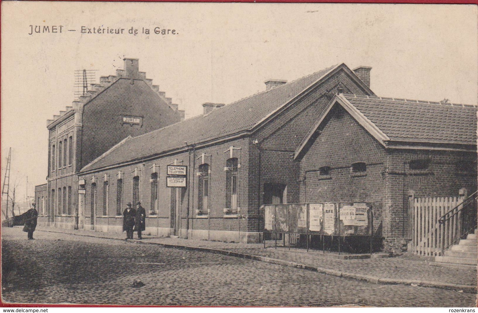 Jumet Exterieur De Gare RARE ZELDZAAM 1921 Geanimeerd Animee (En Très Bon Etat) (In Zeer Goede Staat) Charleroi Station - Charleroi