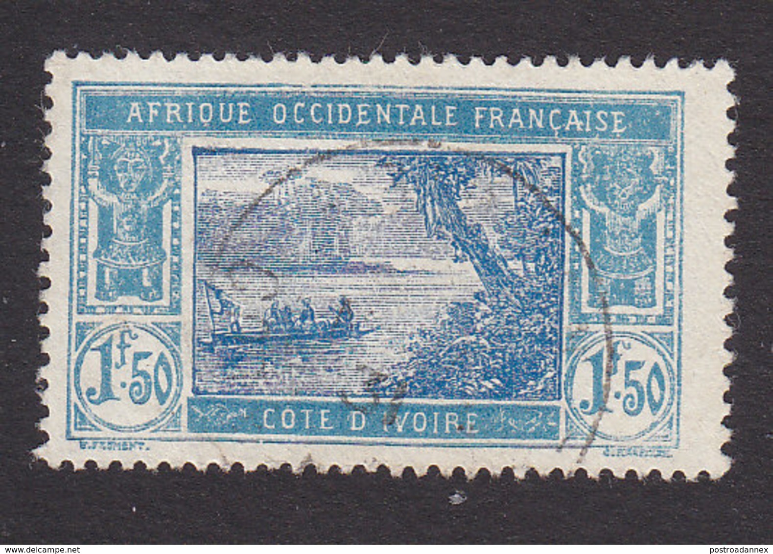Ivory Coast, Scott #73, Used, River Scene, Issued 1913 - Oblitérés