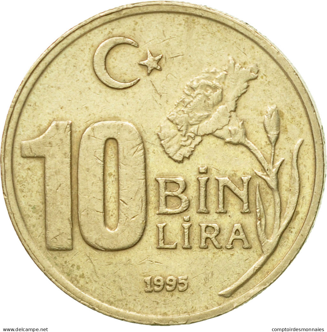 Monnaie, Turquie, 10000 Lira, 10 Bin Lira, 1995, TTB, Copper-Nickel-Zinc - Turquie