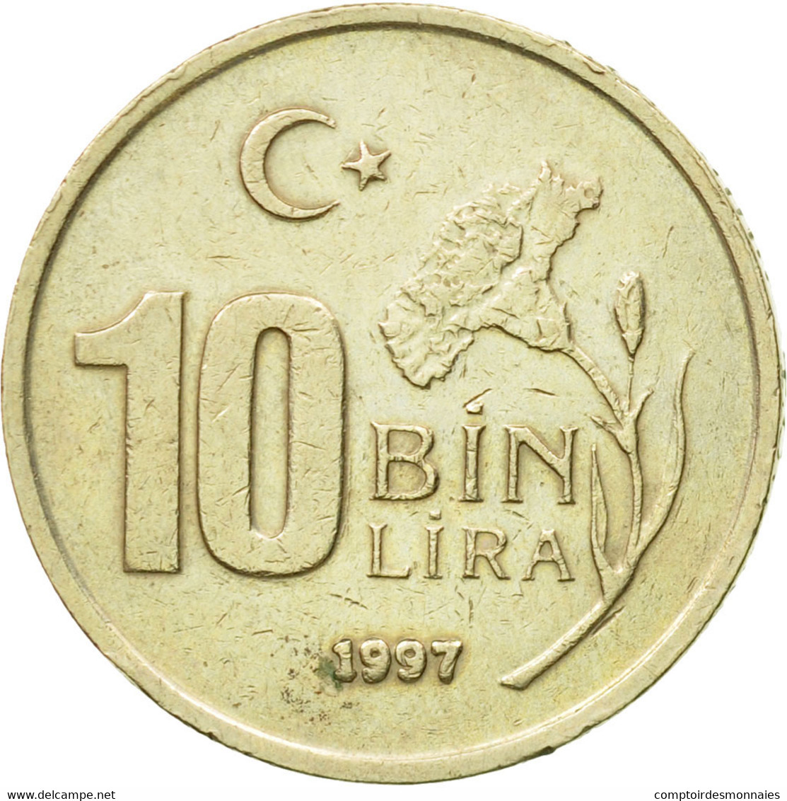 Monnaie, Turquie, 10000 Lira, 10 Bin Lira, 1997, TTB, Copper-Nickel-Zinc - Turquie