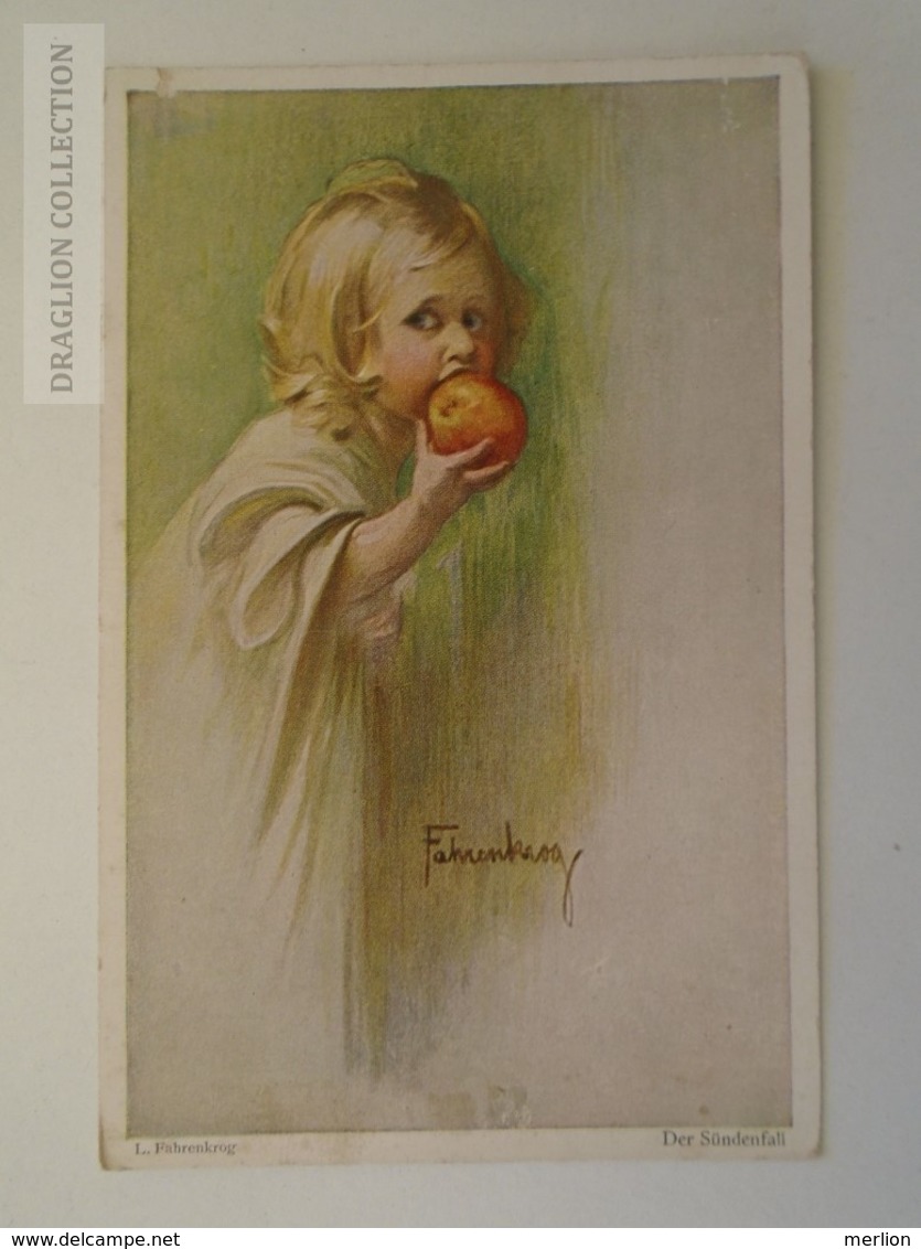 D161096  Illustrator - Ludiwg Fahrenkrog - Der Sündenfall  - Wiechmann 538 Child Eating An Apple - Fahrenkrog, Ludwig