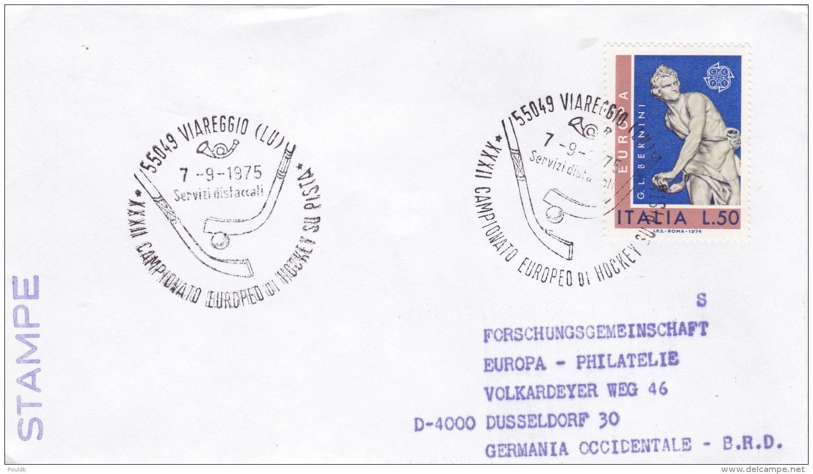 Sport Cover: Italy 1975 Viareggio (LU) XXXII Campionato Europeo Di Hockey Su Pista (DD22-23) - Hockey (Veld)