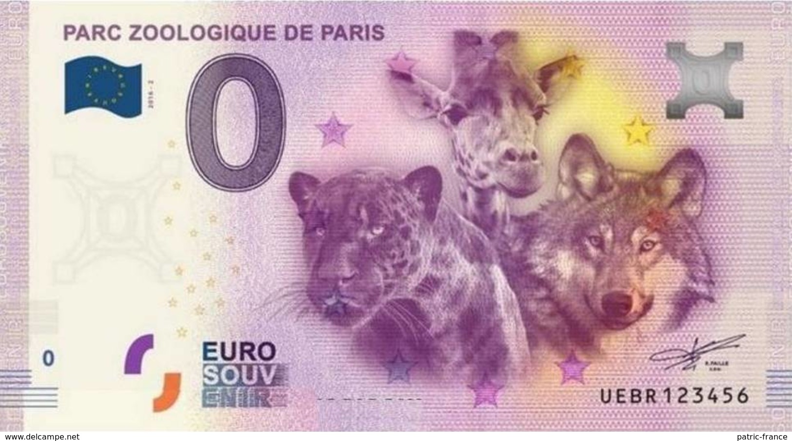 France - Billet Touristique 0 Euro 2016 - Parc Zoologique De Paris - Sonstige & Ohne Zuordnung
