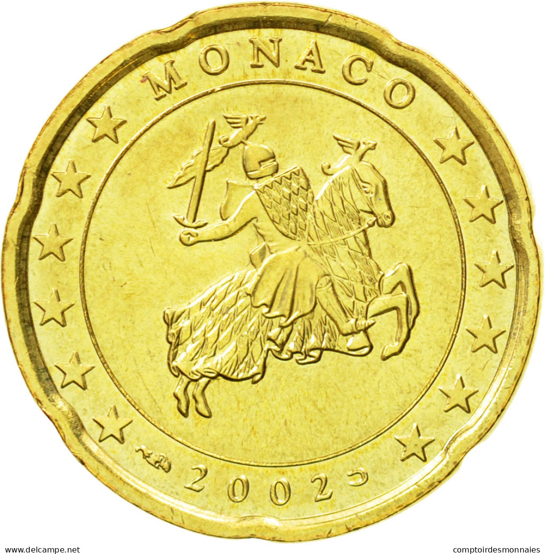 Monaco, 20 Euro Cent, 2002, SPL, KM:171 - Monaco