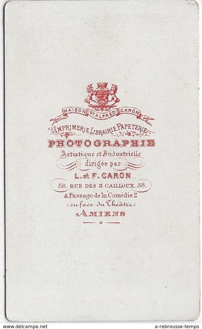 CDV Notable-beau Pommeau De Canne-batracien? Photo L Et F Caron Rue Des 3 Cailloux AMIENS-TB état - Old (before 1900)