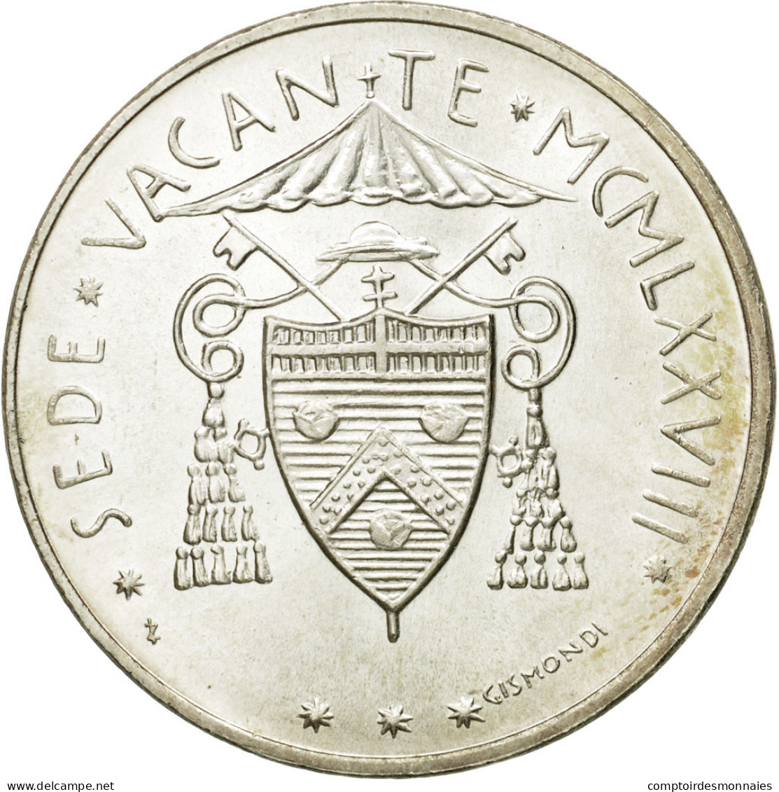 Monnaie, Cité Du Vatican, Sede Vacante, 500 Lire, 1978, Roma, SPL, Argent - Vaticano (Ciudad Del)