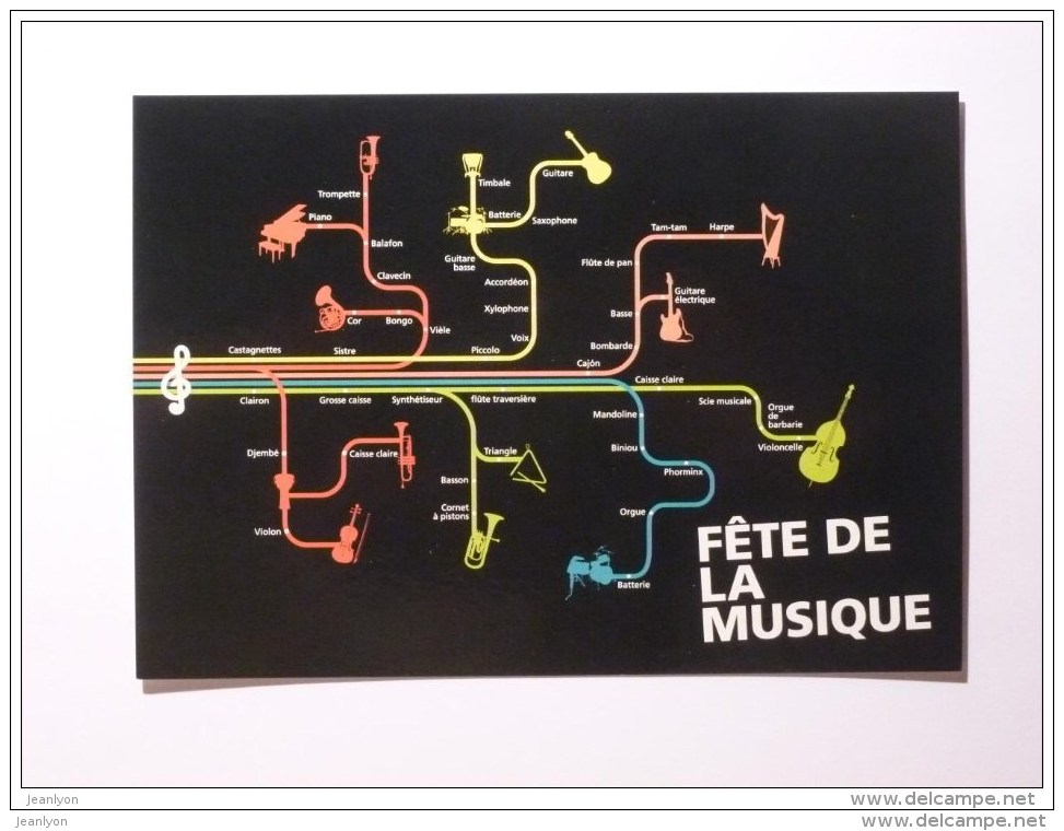 METRO - Partition De Musique , Genre PLAN DE METRO / STIF Paris - RATP - Carte Publicitaire Fête De La Musique 2014 - Métro