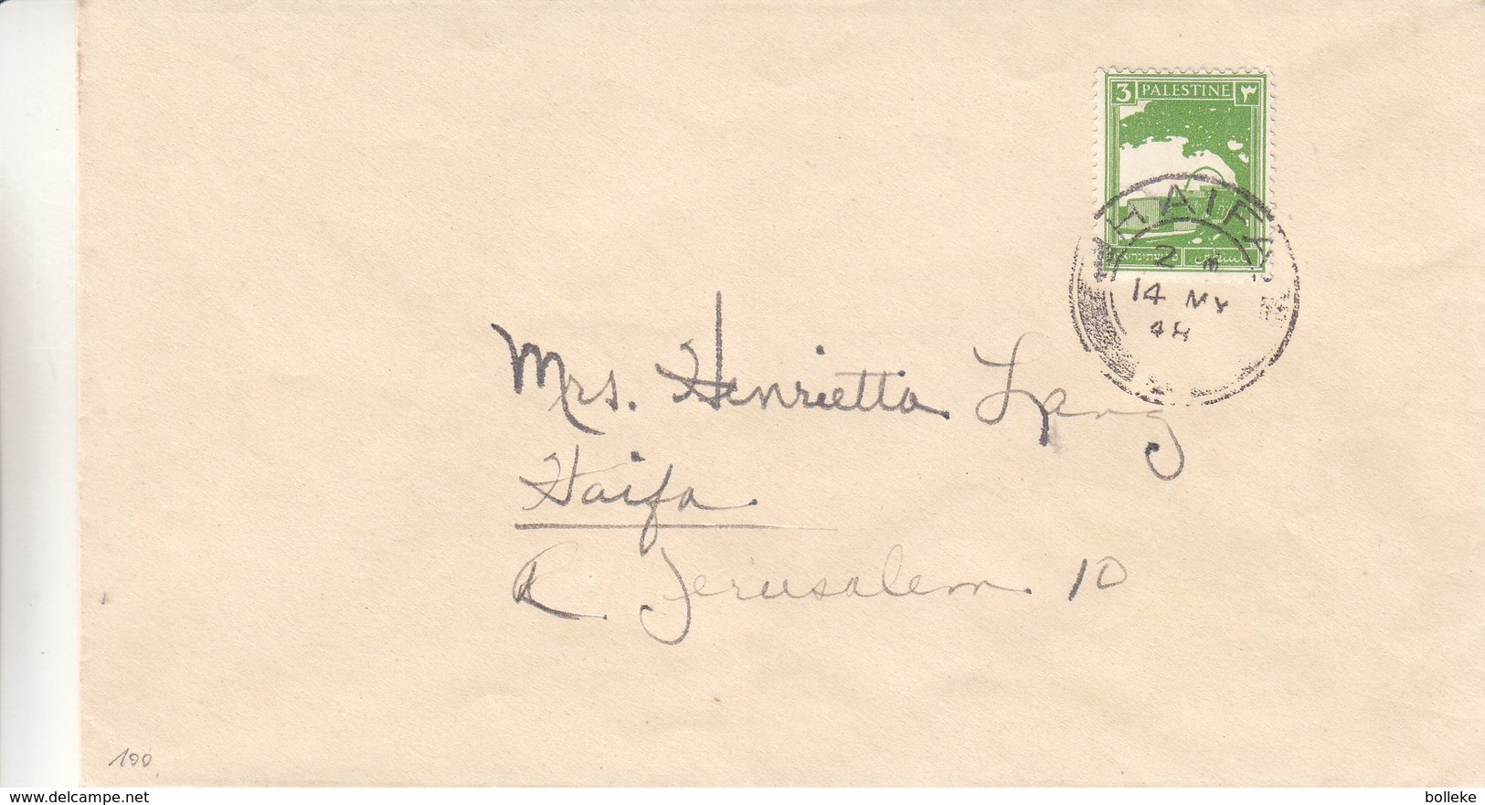 Palestine - Lettre De 1948  - Oblit Haifa - Exp Vers Jerusalem - Palestina