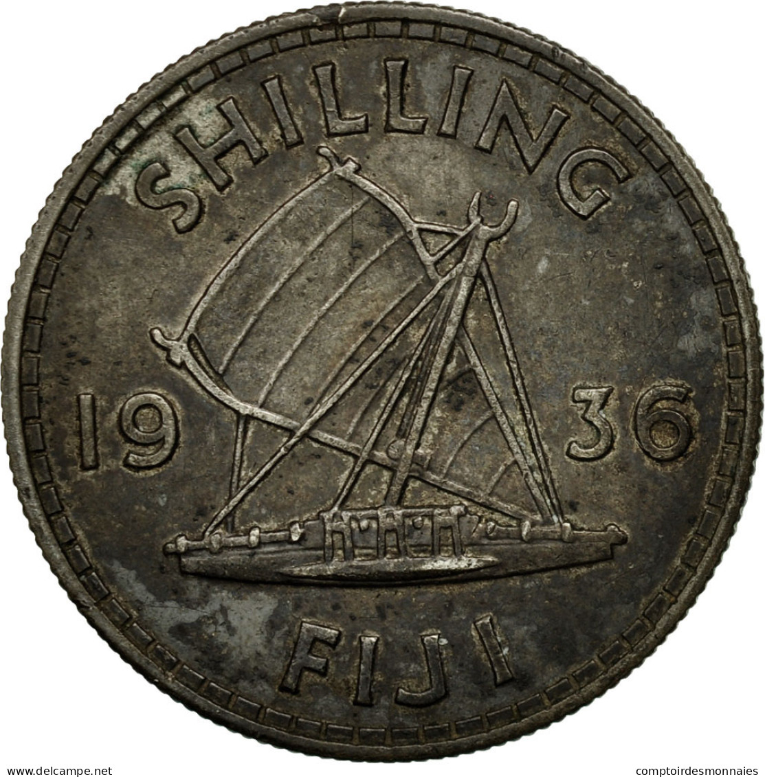 Monnaie, Fiji, George V, Shilling, 1936, TTB+, Argent, KM:4 - Figi
