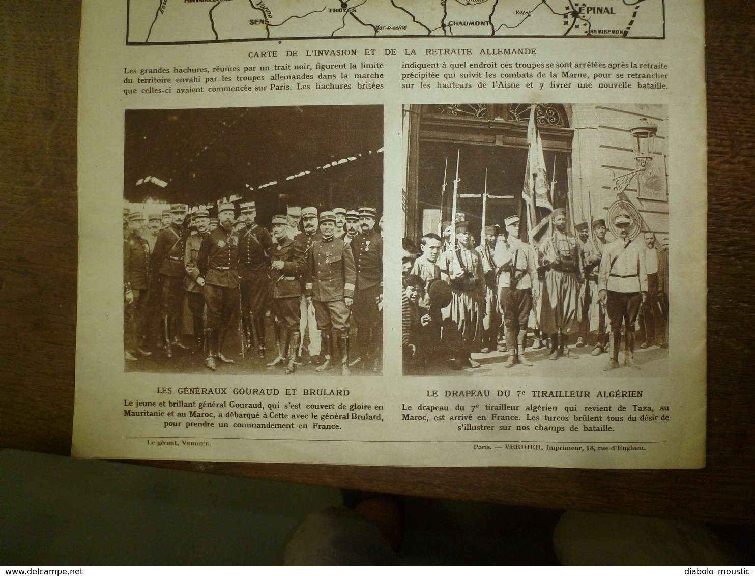 1914 LE MIROIR :Drapeau Du 7e Tirailleur Algérien;Barcy;Les Infirmières De Dieppe;Mortier De 280 En Action (gravure);etc - French