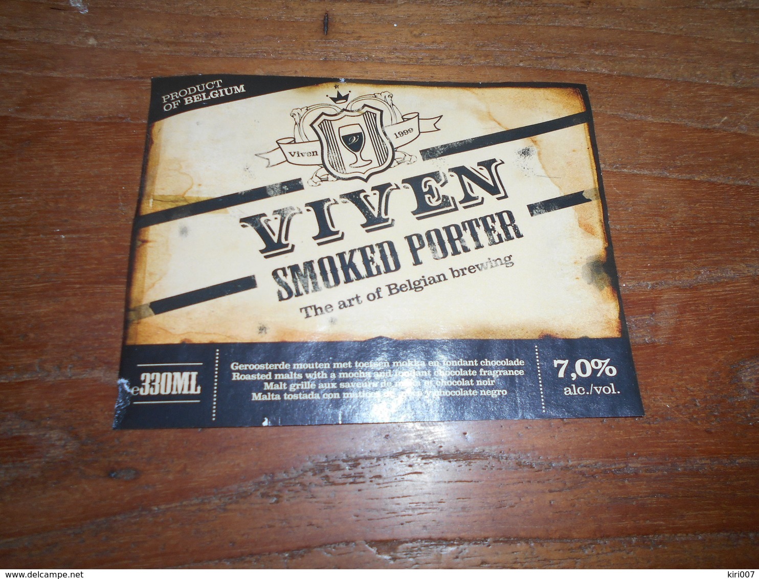 ETIQUETTE BIERE VIVEN SMOKED PORTER - Beer